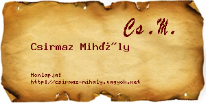 Csirmaz Mihály névjegykártya