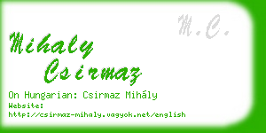 mihaly csirmaz business card