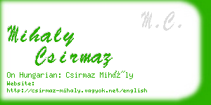 mihaly csirmaz business card
